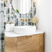 Gloss White Fluted Archie Arched Ceramic Basin